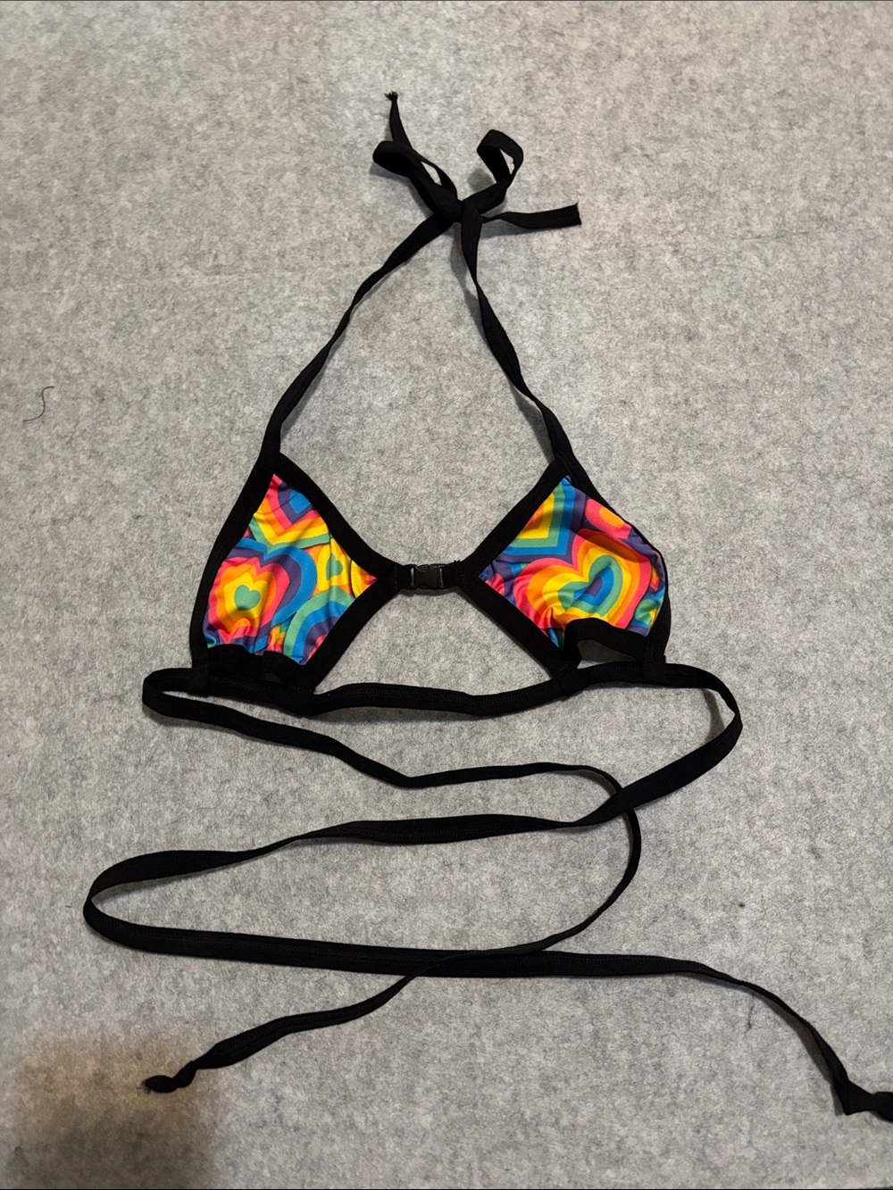 iHeartRaves Rainbow Heart Strappy Rave Top